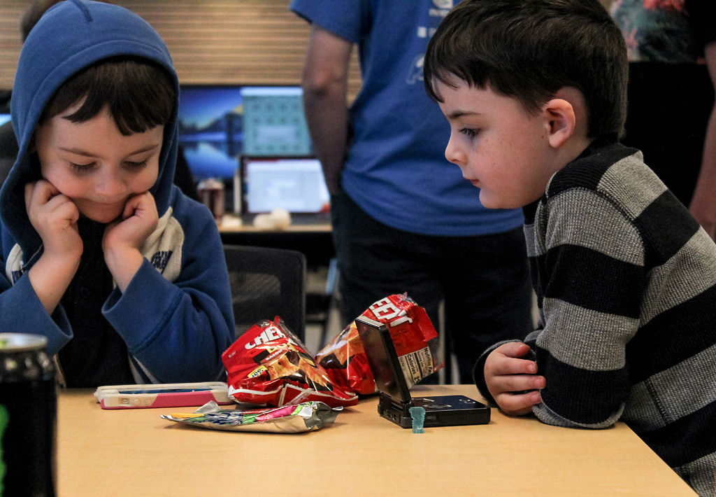 Henry and Teddy Zeiter watch Netflix and play